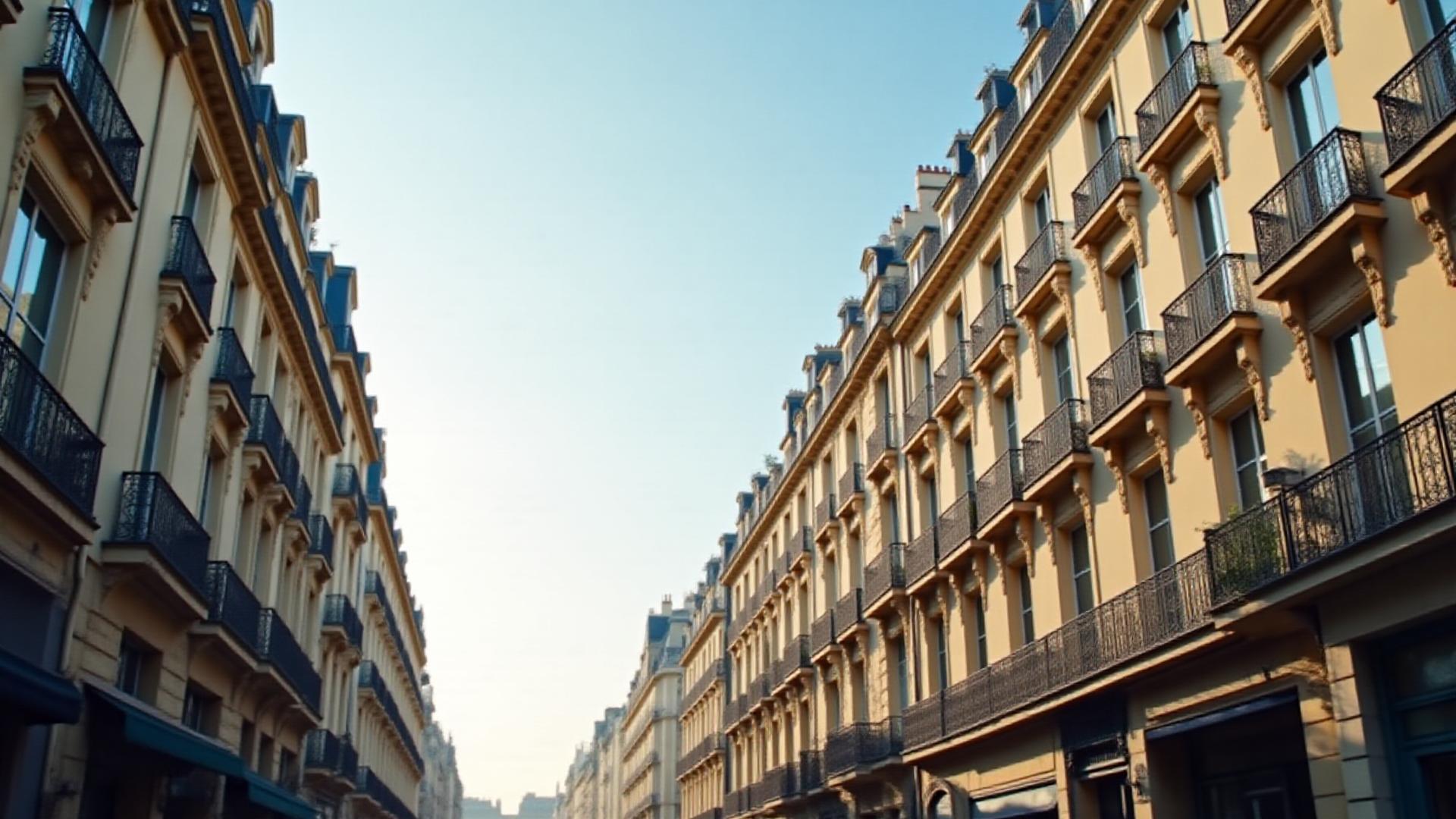 Vue inspirante sur les toits de Paris Boulevard Haussmann