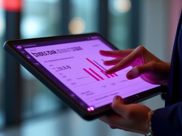 Consultant RH analysant des données sur tablette